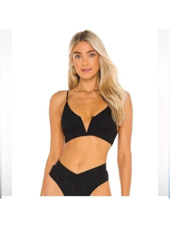 l*space Other - L*Space Ribbed Siren Bikini Top in Black